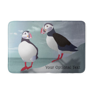 Zwei Puffins Design Badematte
