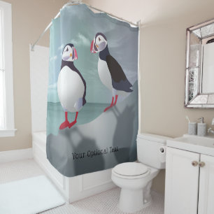 Zwei Puffins Design Duschvorhang