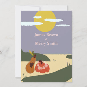 Zwei Pumpkins Beach Sun Wedding Einladung