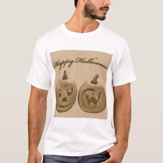 Zwei Pumpkins glücklicher Halloween-T - Shirt
