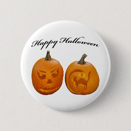 Zwei Pumpkins glückliches Halloween Button