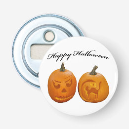 Zwei Pumpkins glückliches Halloween Flaschenöffner