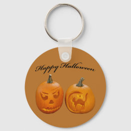 Zwei Pumpkins glückliches Halloween Schlüsselanhänger