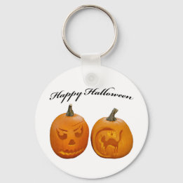 Zwei Pumpkins glückliches Halloween Schlüsselanhänger