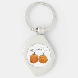 Zwei Pumpkins glückliches Halloween Schlüsselanhänger