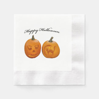Zwei Pumpkins glückliches Halloween Serviette