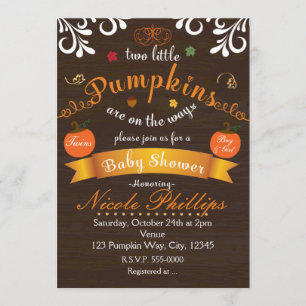 ZWEI PUMPKINS Herbst BABY SHOWER Einladung