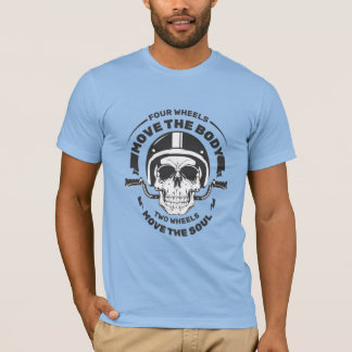 Zwei Räder bewegen die Seele Biker-Schädel T-Shirt