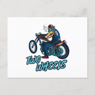 Zwei Räder Motorrad Postkarte