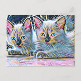 Zwei Ragdoll-Kätzchen Postkarte
