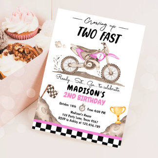 Zwei rasante Bike Bike Girl zum Geburtstag Einladung