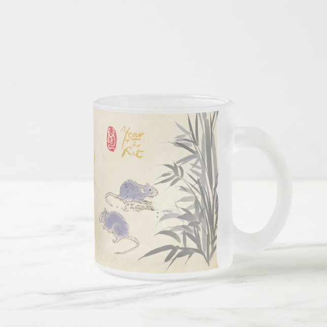 Zwei Rats Bamboo Vietnamese Neujahr 2020 FG Tasse (Rechts)