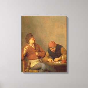 Zwei Raucher in einem Innenraum, 1643 Leinwanddruck