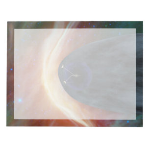 Zwei Raumschiffe der Voyager entdecken den turbule Notizblock