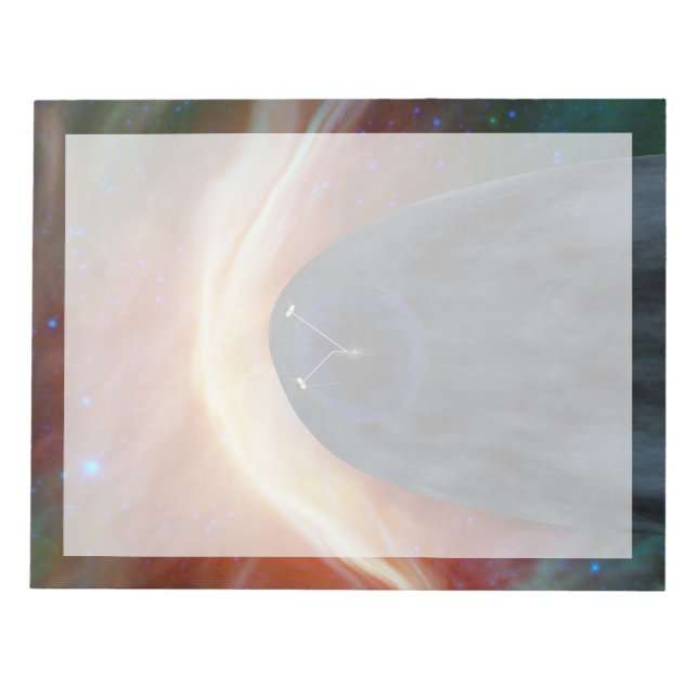 Zwei Raumschiffe der Voyager entdecken den turbule Notizblock (Vorderseite)