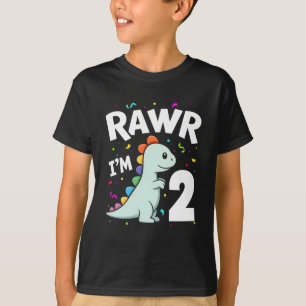 Zwei Rawr Ich bin 2 Jahre alt T-Rex Dinosaurier 2. T-Shirt