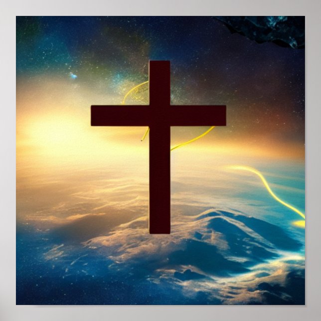 Zwei Reiche kreuzen im Weltraumposter Poster (Vorne)