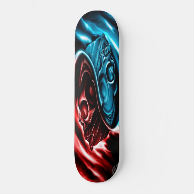 Zwei Rennen Skateboard (Vorderseite)