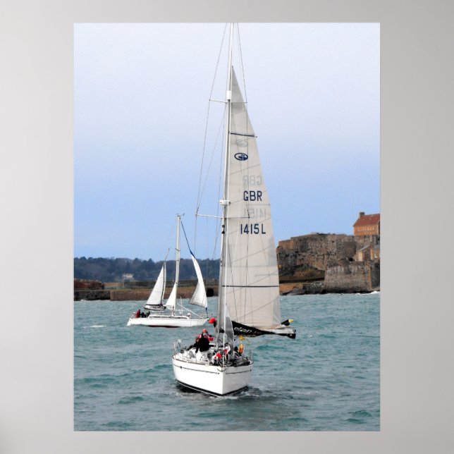 Zwei Rennyachten Poster (Vorne)