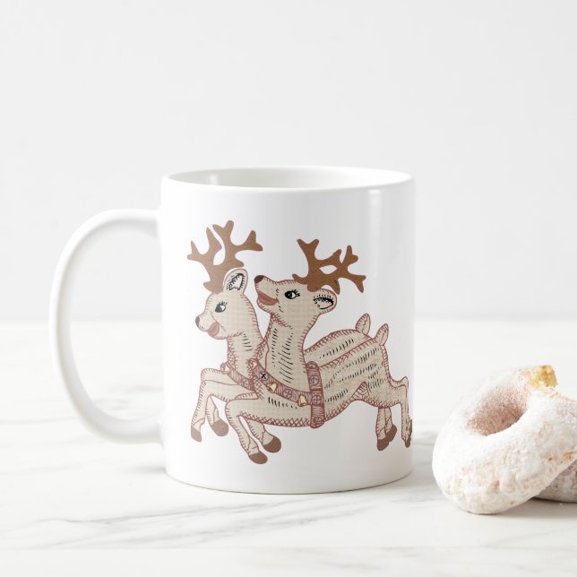 Zwei Rentiere Tasse (Mit Donut)