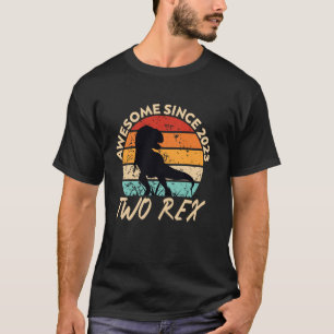 Zwei Rex 2. Geburtstag Zweiter Dinosaurier 2 Jahr T-Shirt