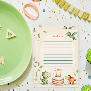 Zwei-Rex-Dinosaurier-Zeitkapsel-Notizkarte Einladung