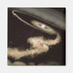 Zwei riesige Gasexoplanen, die einen jungen Star u Magnet