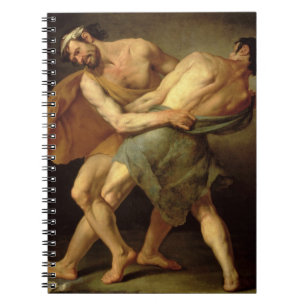 Zwei Ringkämpfer Notizblock