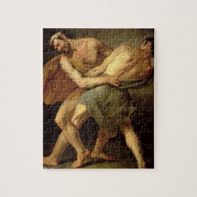 Zwei Ringkämpfer Puzzle (Vertikal)