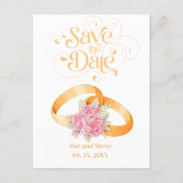 Zwei Rings Save the Date Einladung Hochzeit Postkarte