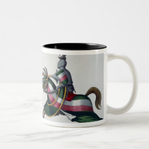 Zwei Ritter an einem Turnier, Platte von 'einer Zweifarbige Tasse