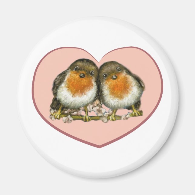 Zwei Robinen Magnet (Vorne)