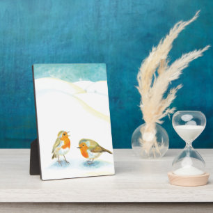 Zwei robuste Brüste im Winter Fotoplatte