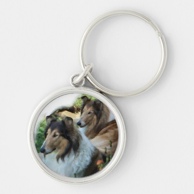 Zwei robuste Colliese Schlüsselanhänger (Vorne)