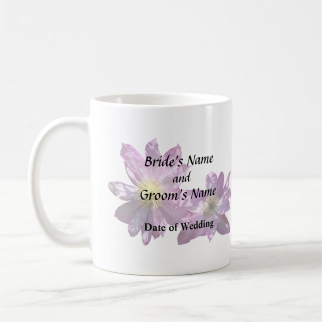 Zwei rosa Clematis Kaffeetasse (Links)