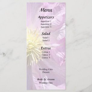 Zwei rosa Clematis Menükarte
