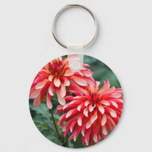Zwei rosa Dahlien-Blume Schlüsselanhänger