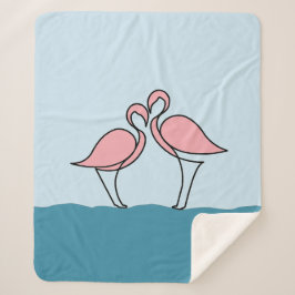 Zwei rosa Flamingos auf dem Wasser-Medium Sherpadecke