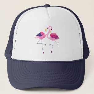 Zwei rosa Flamingos-Illustration Truckerkappe