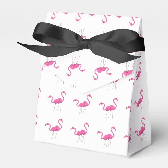 Zwei rosa Flamingos stehend Geschenkschachtel (Vorderseite)