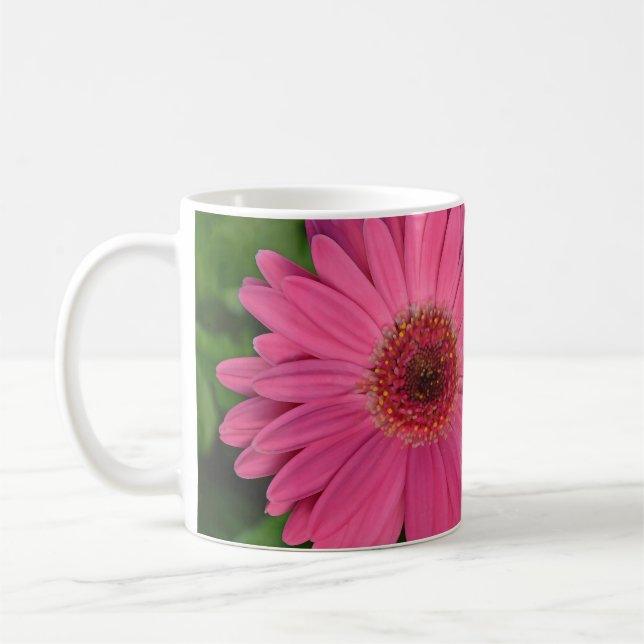 Zwei rosa-gerbe Blume Kaffeetasse (Links)