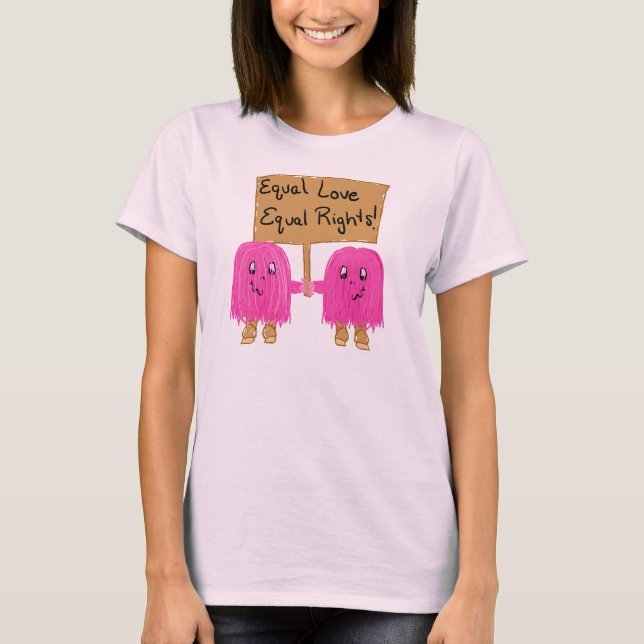 zwei rosa Gleichheit T-Shirt (Vorderseite)