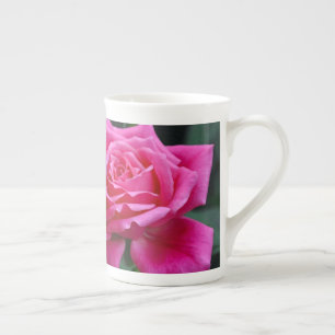 Zwei rosa Rosen, Blumendruck Prozellantasse