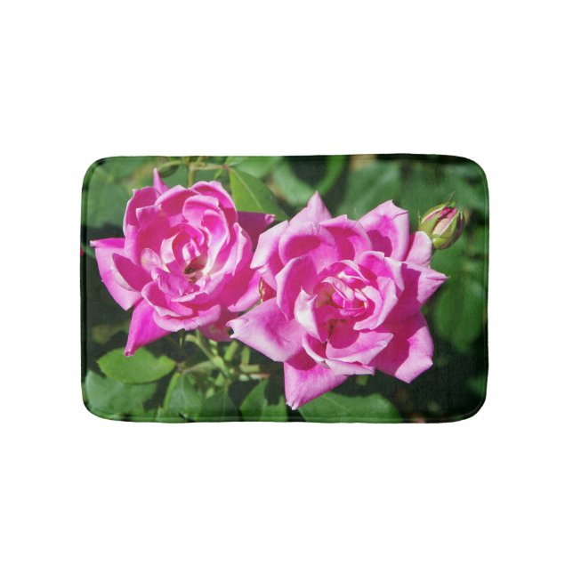 Zwei rosa Rosenbadematte Badematte (Vorderseite)