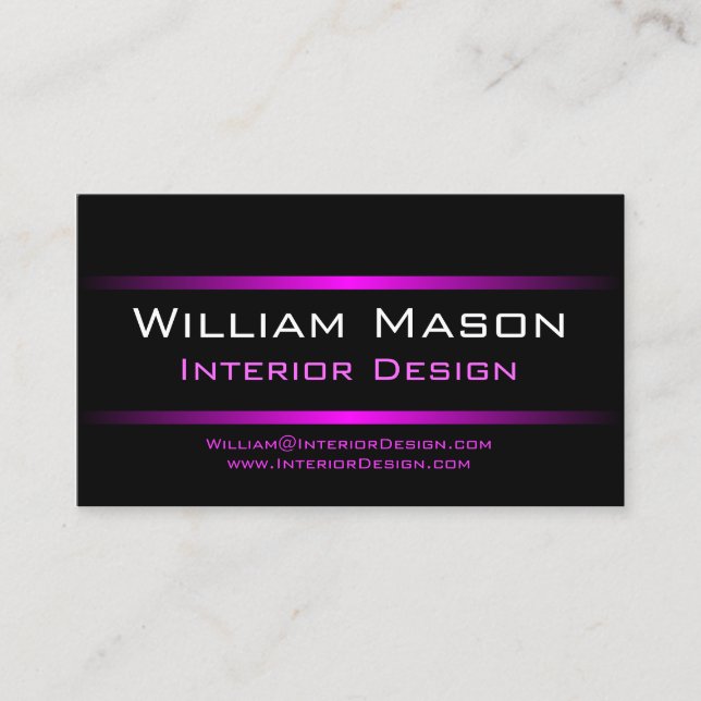 Zwei rosa Streifen Berufliche Visitenkarte (Vorderseite)