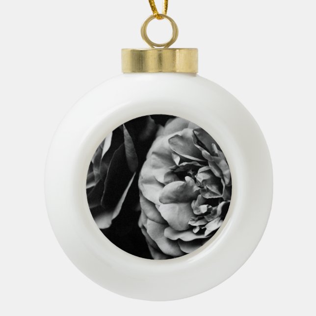 zwei Rose Keramik Kugel-Ornament (Vorderseite)