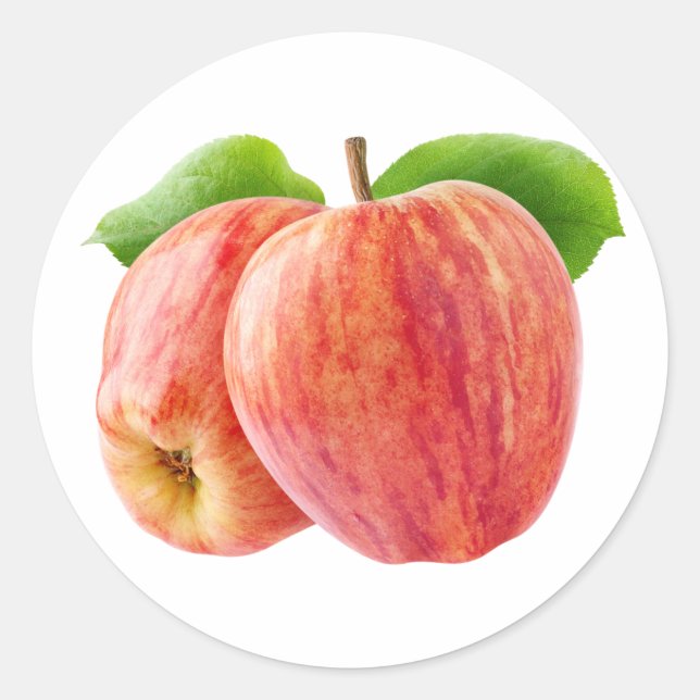 Zwei rote Äpfel Runder Aufkleber (Vorderseite)