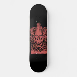 Zwei rote Dämonen mit Schwertern Skateboard
