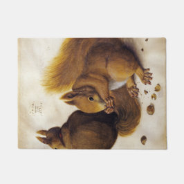 Zwei Rote Eichhörnchen (von Albrecht Dürer) Fußmatte