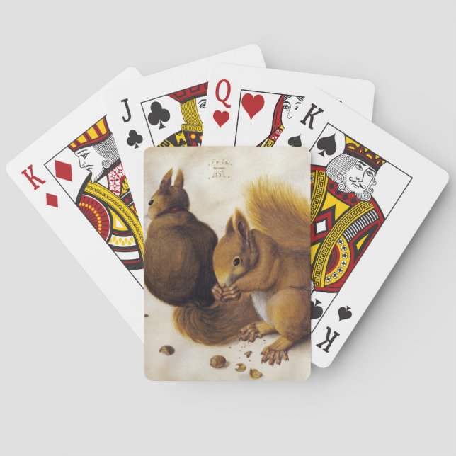 Zwei Rote Eichhörnchen (von Albrecht Dürer) Spielkarten (Rückseite)